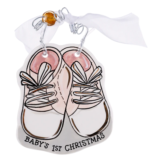 Baby 1st christmas shoe ornament