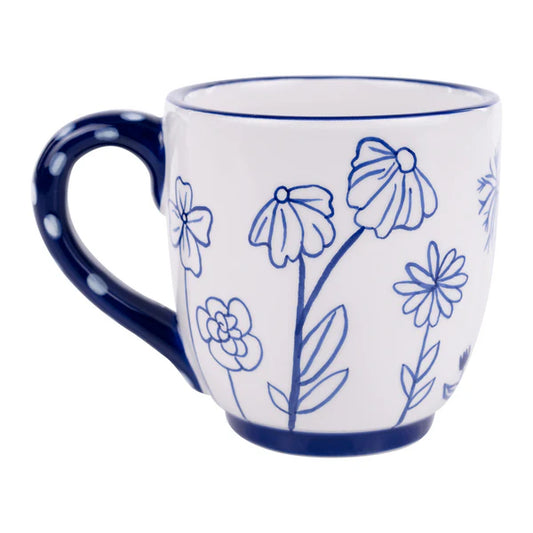 Blue & White FLowers Mug