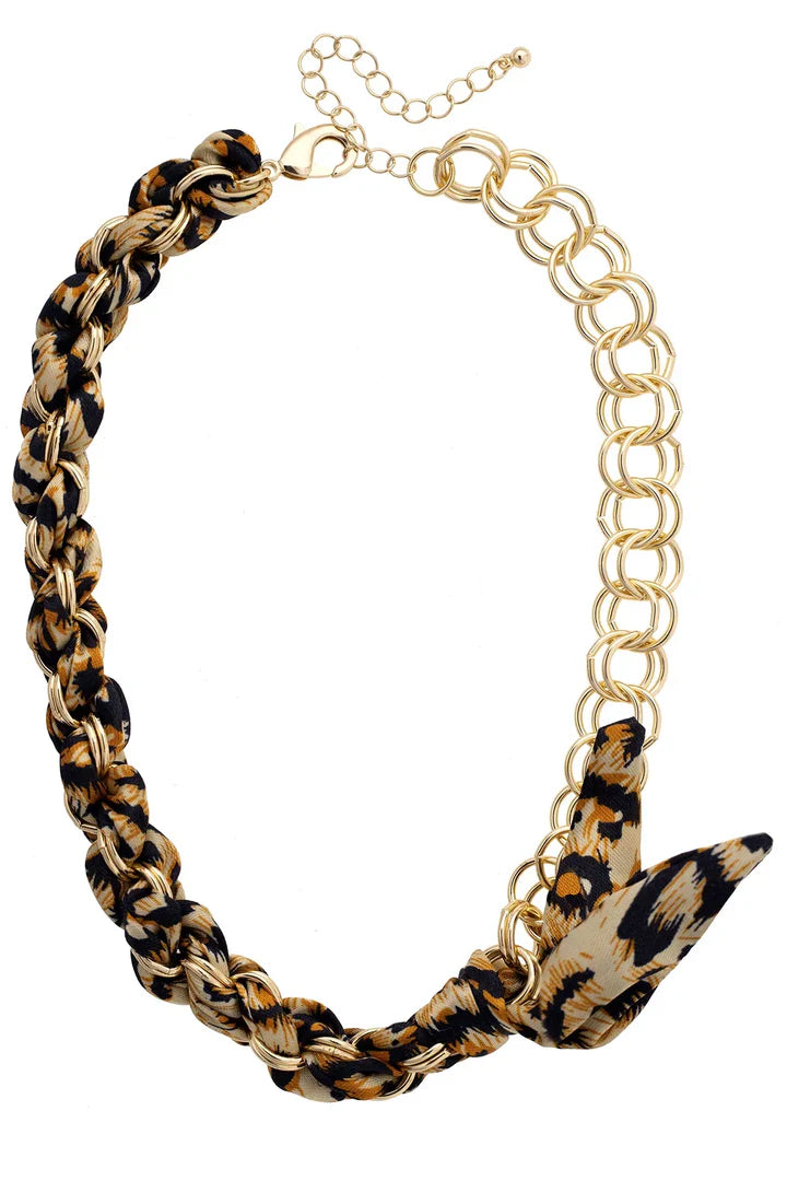 Leopard Chain Scarf Necklace