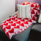 Girly Red Hearts Comfy Oversized Throw Blanket: Teal