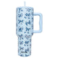 Chinoserie Coquette Bows 38 Oz Tumbler: Light Blue