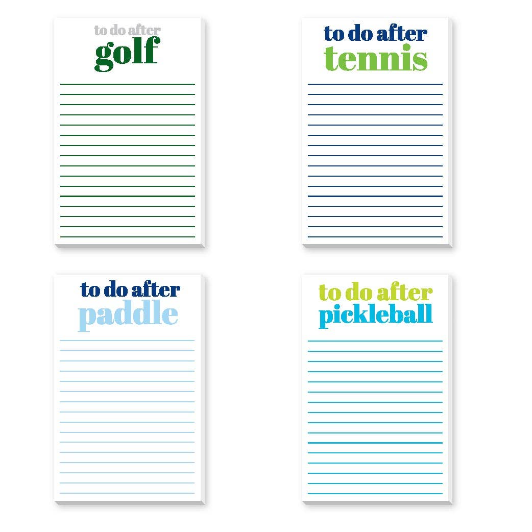 TO DO AFTER LARGE NOTEPAD: PICKLEBALL