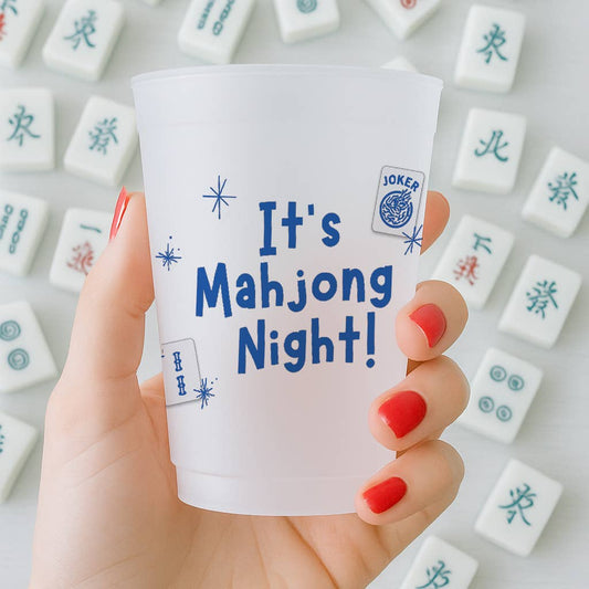 Mahjong Night Frosted Cups