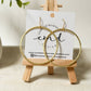 Large Brushed Gold Circle Hoop Earrings on Gold Hook