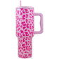 Light Pink Leopard 38 Oz Stainless Steel Tumbler: Light Pink