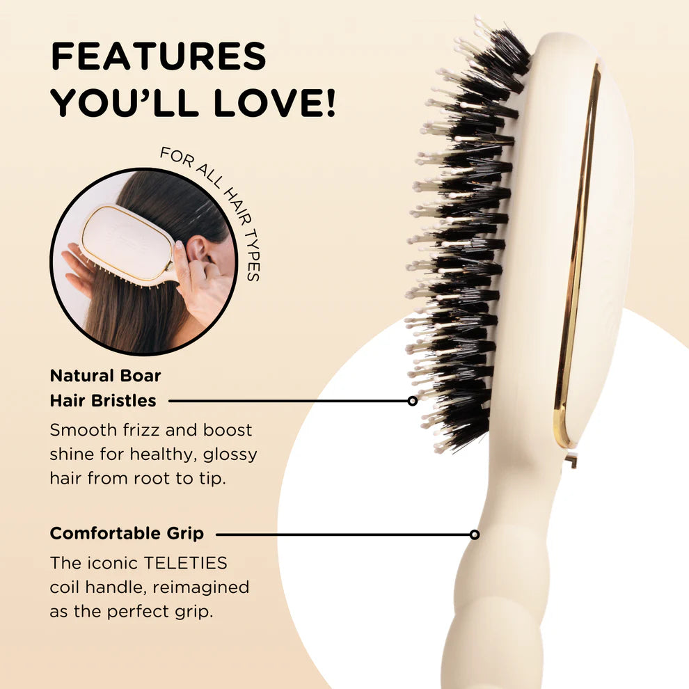 Teleties Boar Bristle Hair Brush