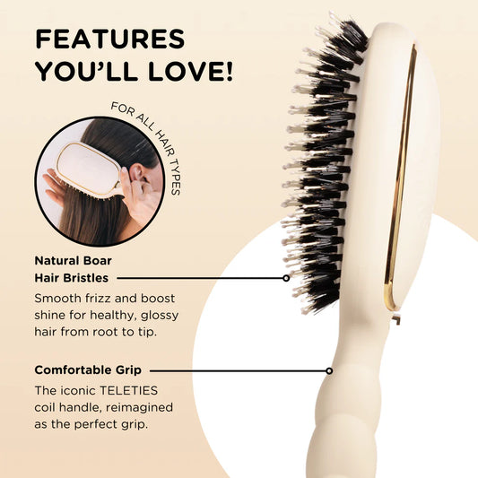 Teleties Boar Bristle Hair Brush