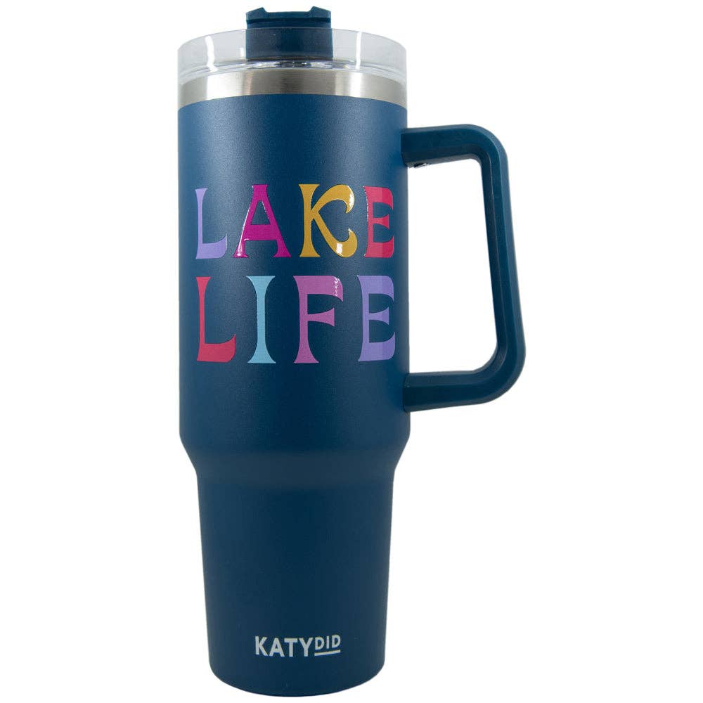 Lake Life 40 Oz Tumbler Cup w/ Handle: Navy