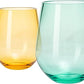 6 Unbreakable Colored Stemless Wine Glasses Acrylic Italian