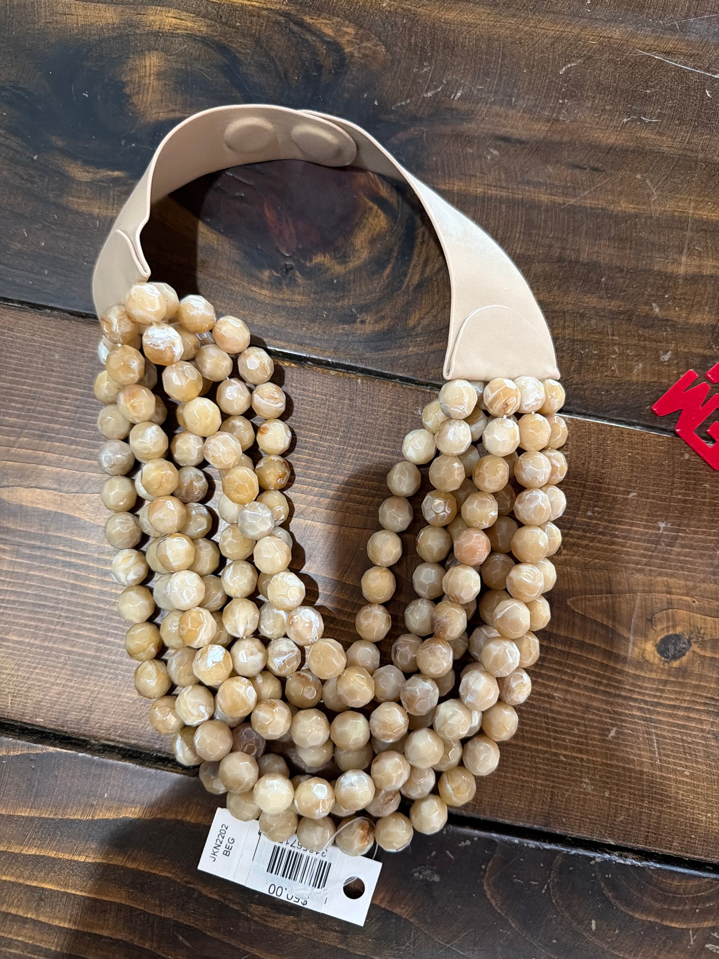 Agat Ball Bead Magnetic Clasp Necklace