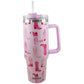 Light Pink Western Boots Tumbler Cup w/ Handle: Light Pink