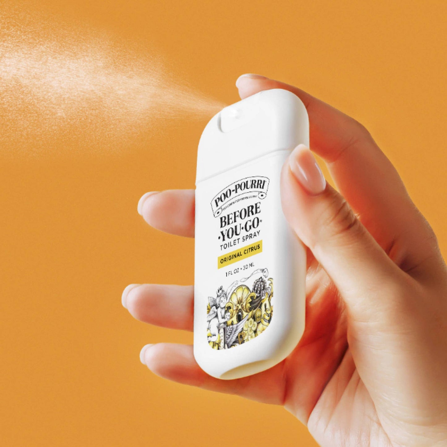 Poo~Pourri Original Citrus 1oz Pocket Sprayer, 4 Trays 32 un: Lemon + Bergamot + Lemongrass