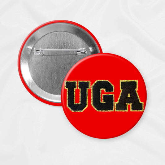 Georgia Game Day Button | Chenille Letters: 3.00”