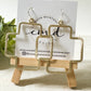 Light Brushed Gold Square Cross Statement Earrings