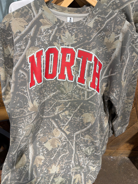North deadwood camo crew sweatshirt