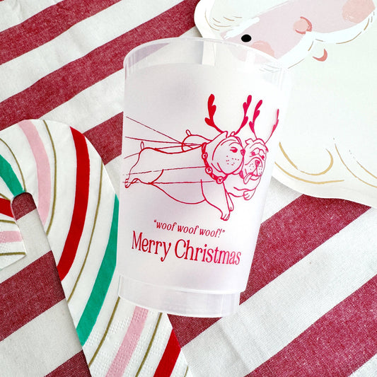 Bulldog Reindeer Frosted Cups