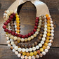 6 layer multi color beaded necklace