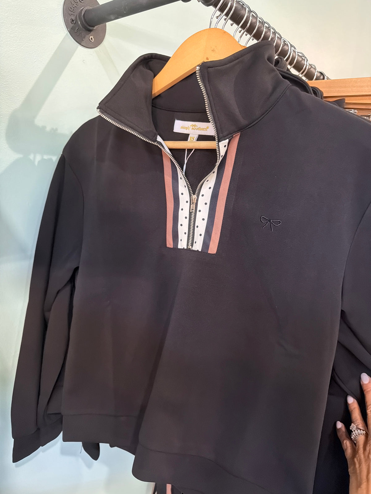 Black Polka dot Pullover