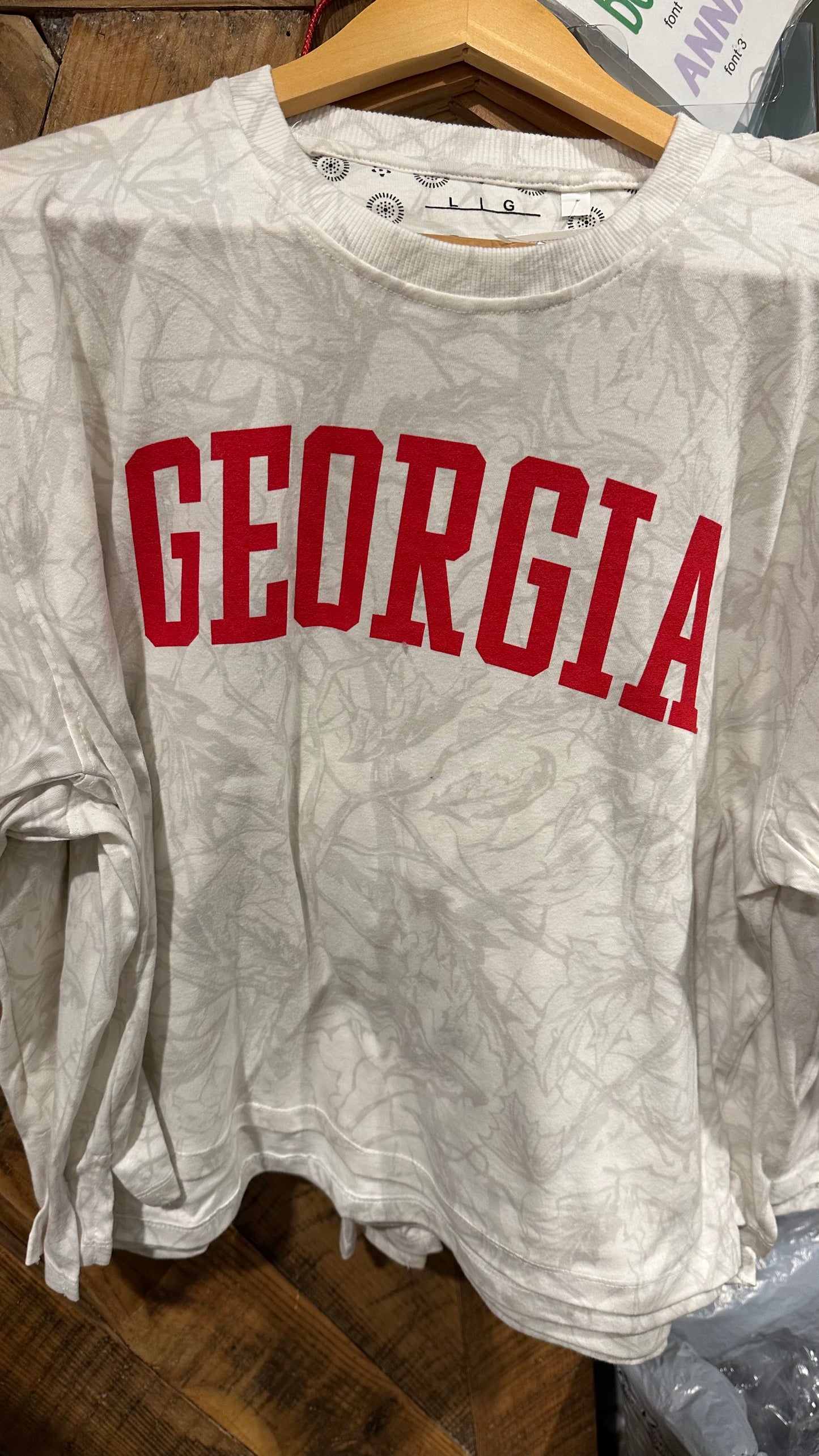 Georgia Bulldog White Pressbox Camo Short Sleeve T-Shirt