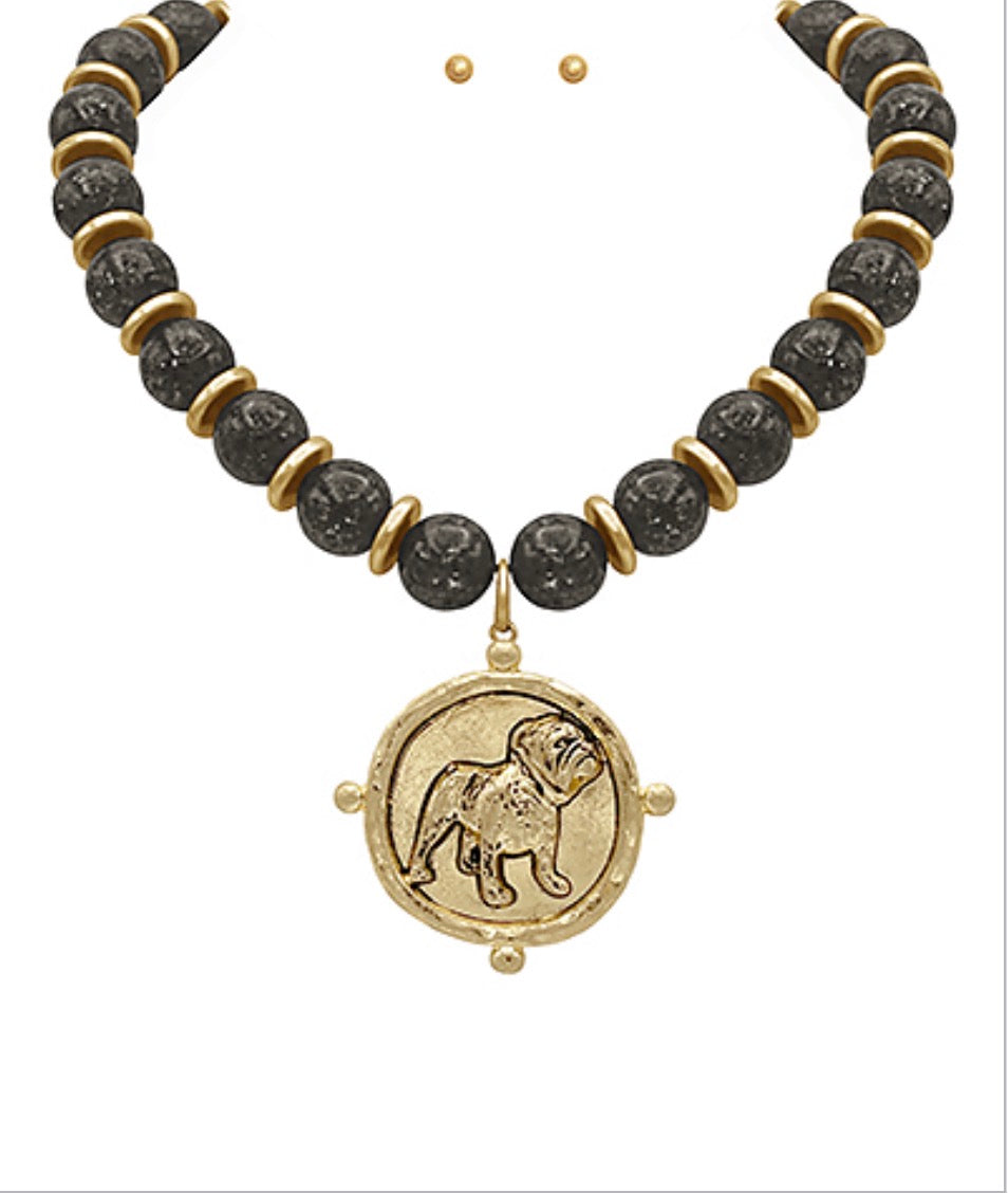 Bulldog Pendant Necklace