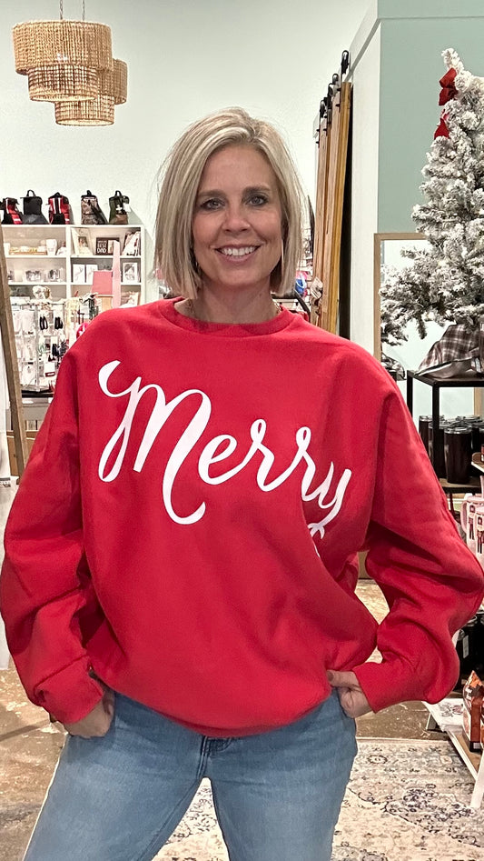 Scripty Merry long sleeve Oversized Fleece