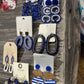 blue and white earrings