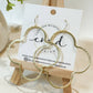 Large Light Brushed Gold Quatrefoil Earrings on Gold Hook