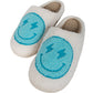 Turquoise and White Lightning Happy Slippers: S/M