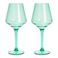 Shatterproof Wine Glasses - Pastel Set of 2- 15oz: Green