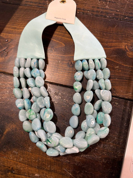 5 Layers Pebble bead Necklace