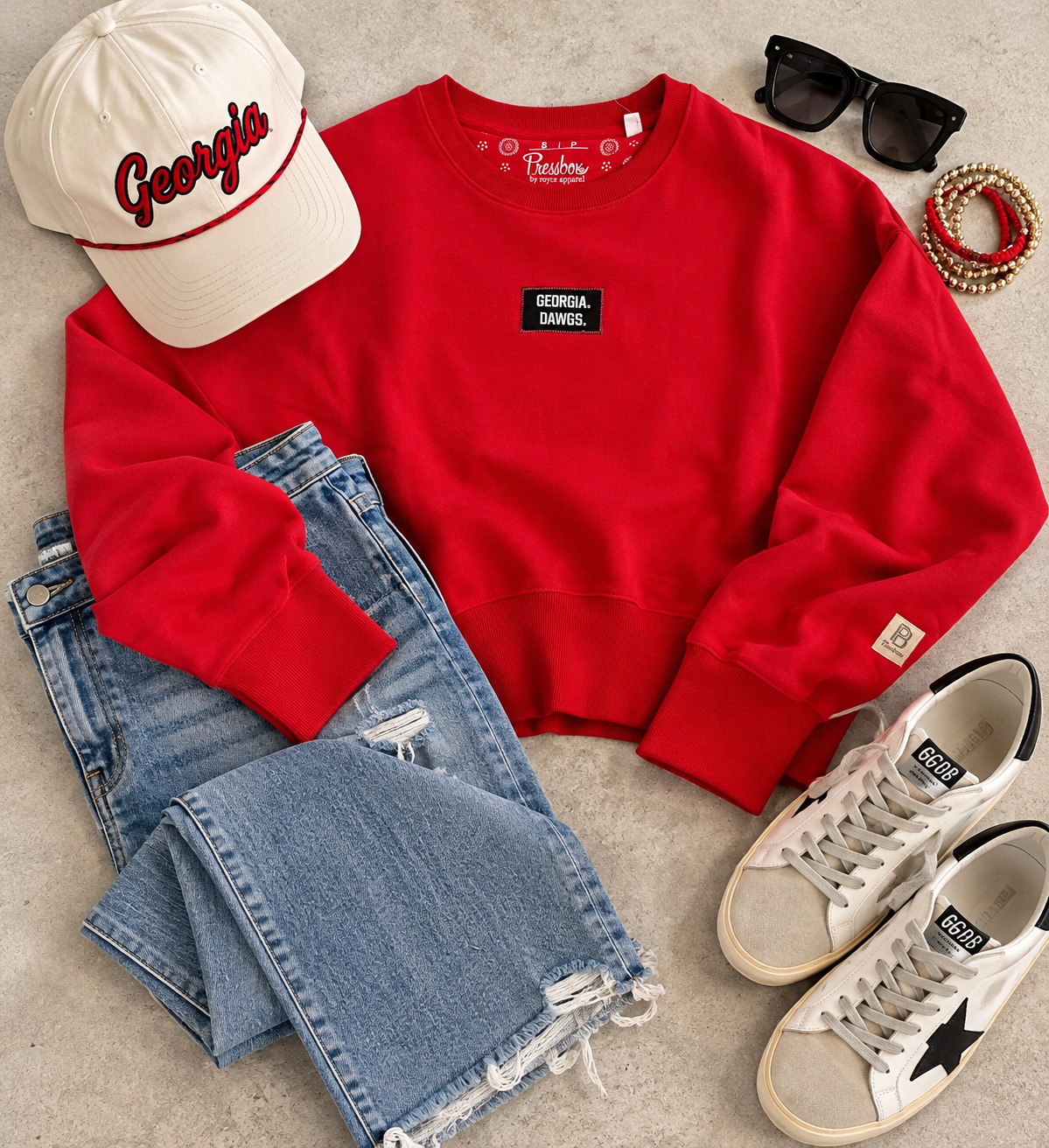 Georgia dolman oversized waist length sweatshirt