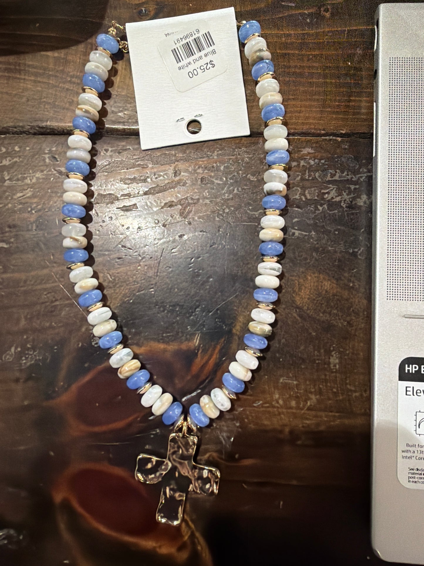 Hammered Cross Pendant Necklace
