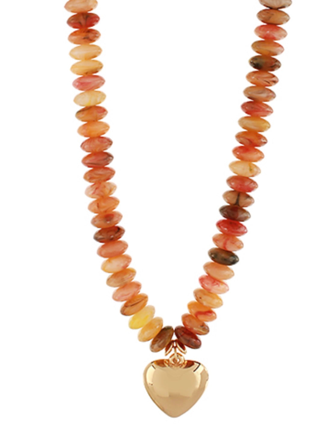 Puffy Heart Beaded Necklace