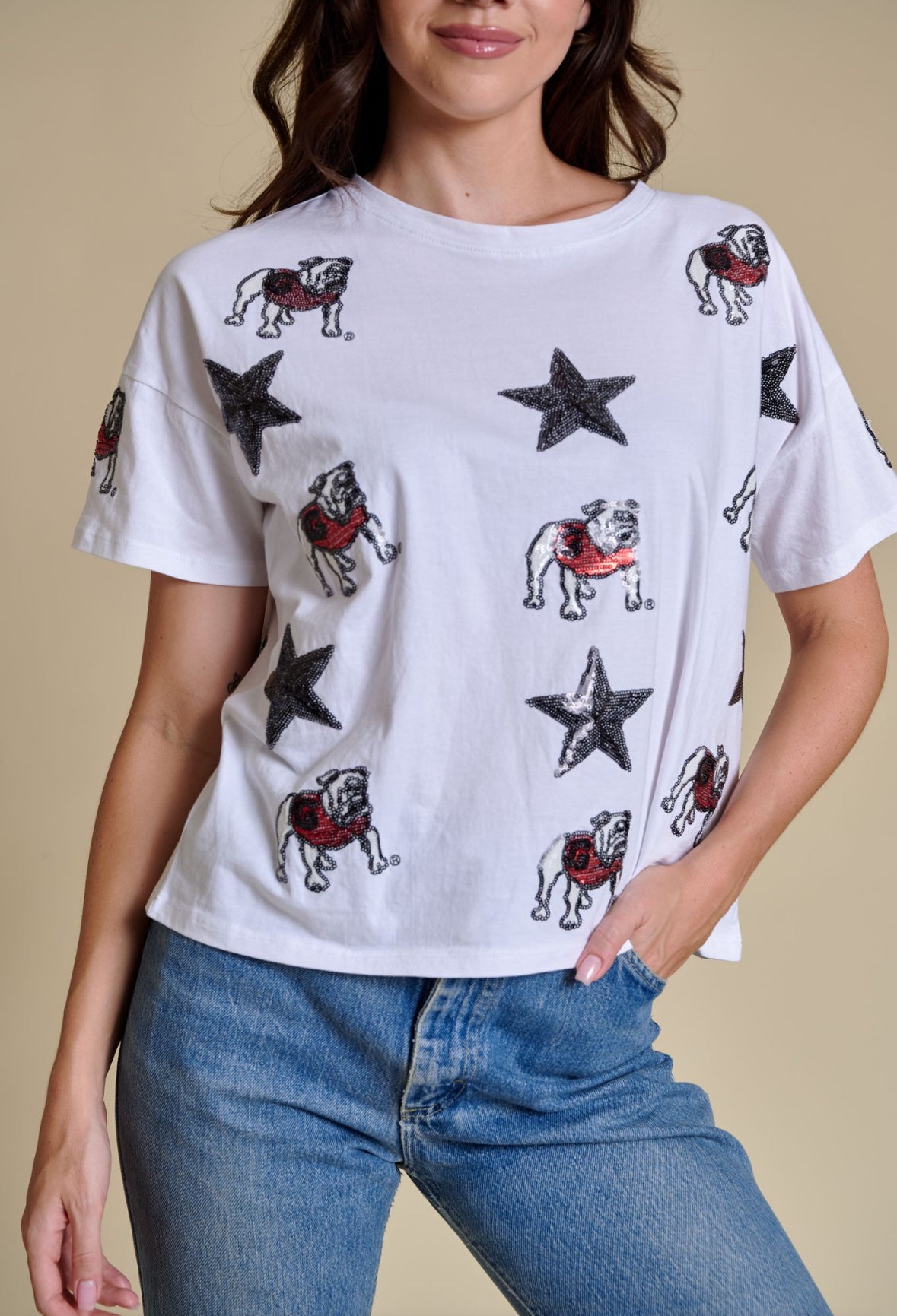 The All Over Sequin Boxy Tee