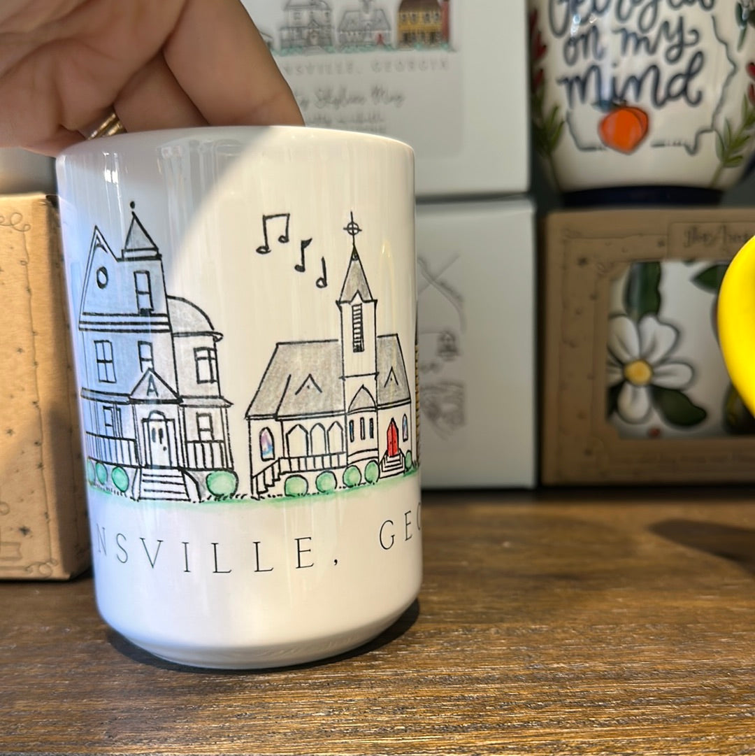 Watkinsville watercolor mug