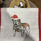 Christmas bulldog gift tote