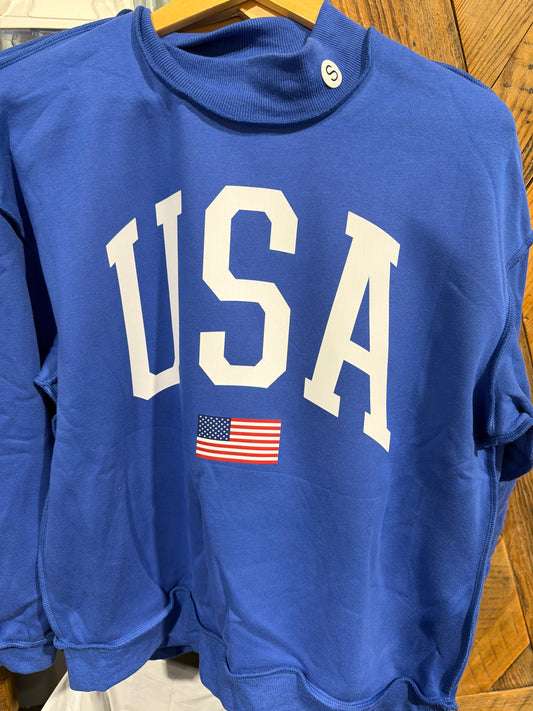 USA mock neck sweatshirt