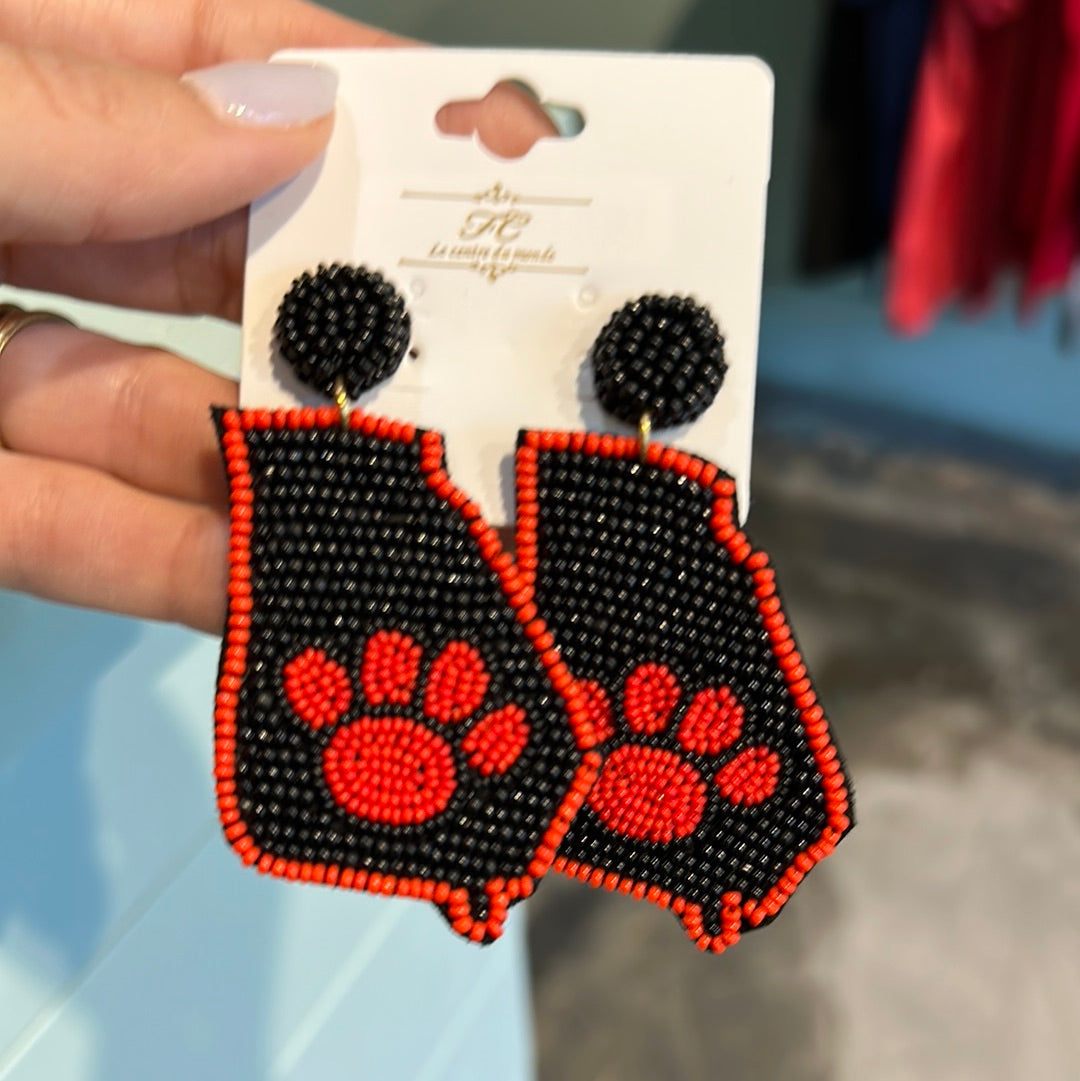 State of Georgia beaded earrings