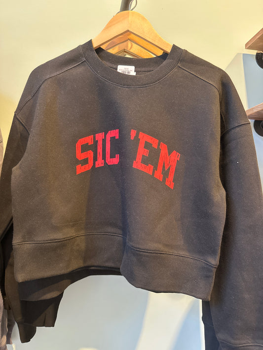 Sic Em Crop Sweatshirt