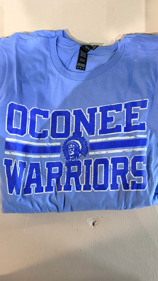 Oconee baby blue Warriors Tshirt