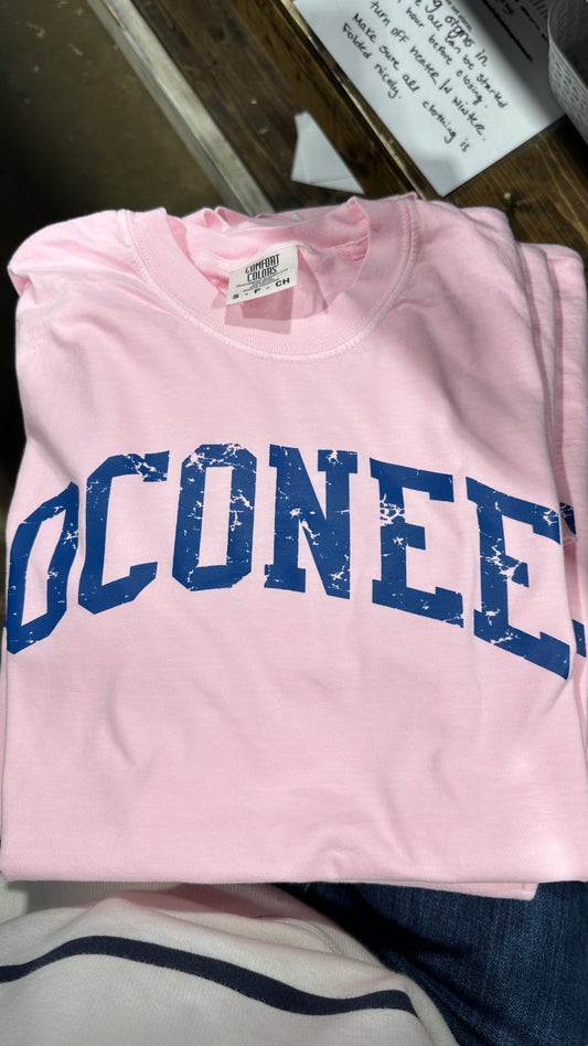Oconee Distressed Pink Tee