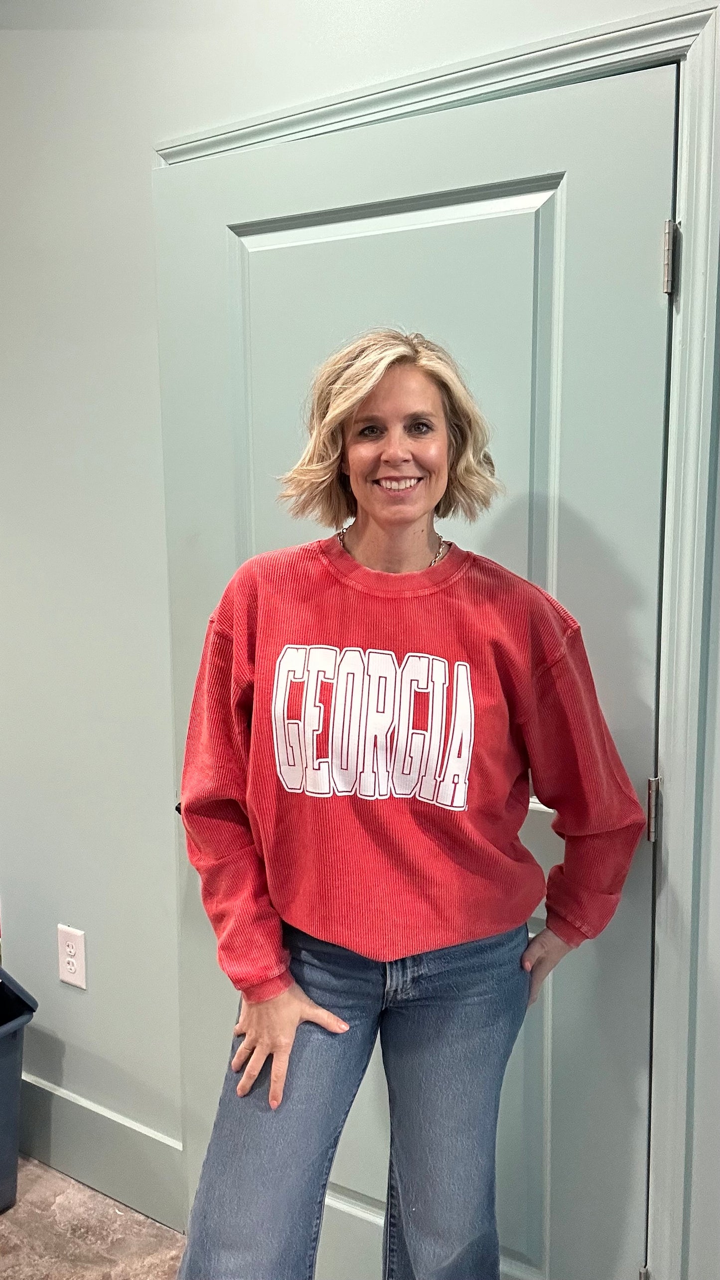 Georgia Collegiate oversized corded pullover