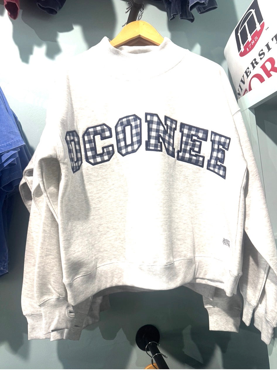 Oconee Gingham Mock Neck Sweatshirt
