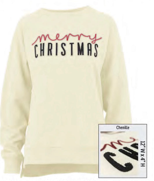 Merry Christmas ivory sweatshirt