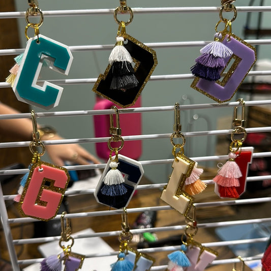 Acrylic letter glitter Keychains