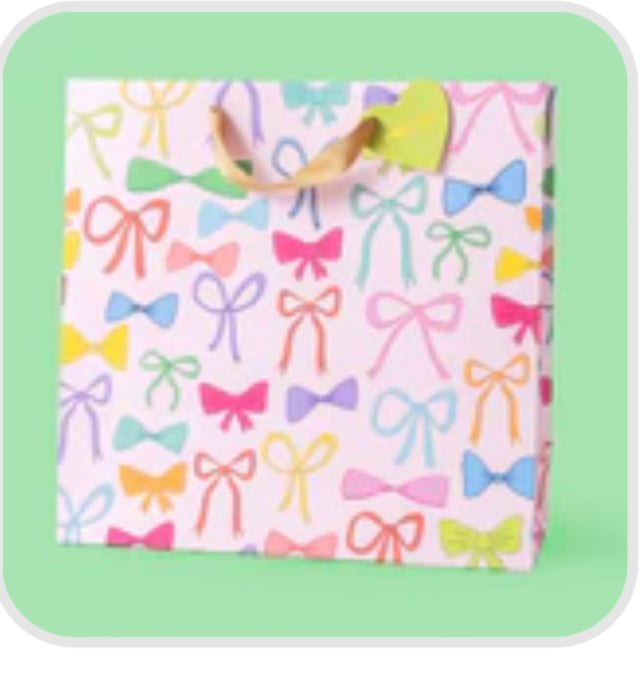 Colorful bows gift bags