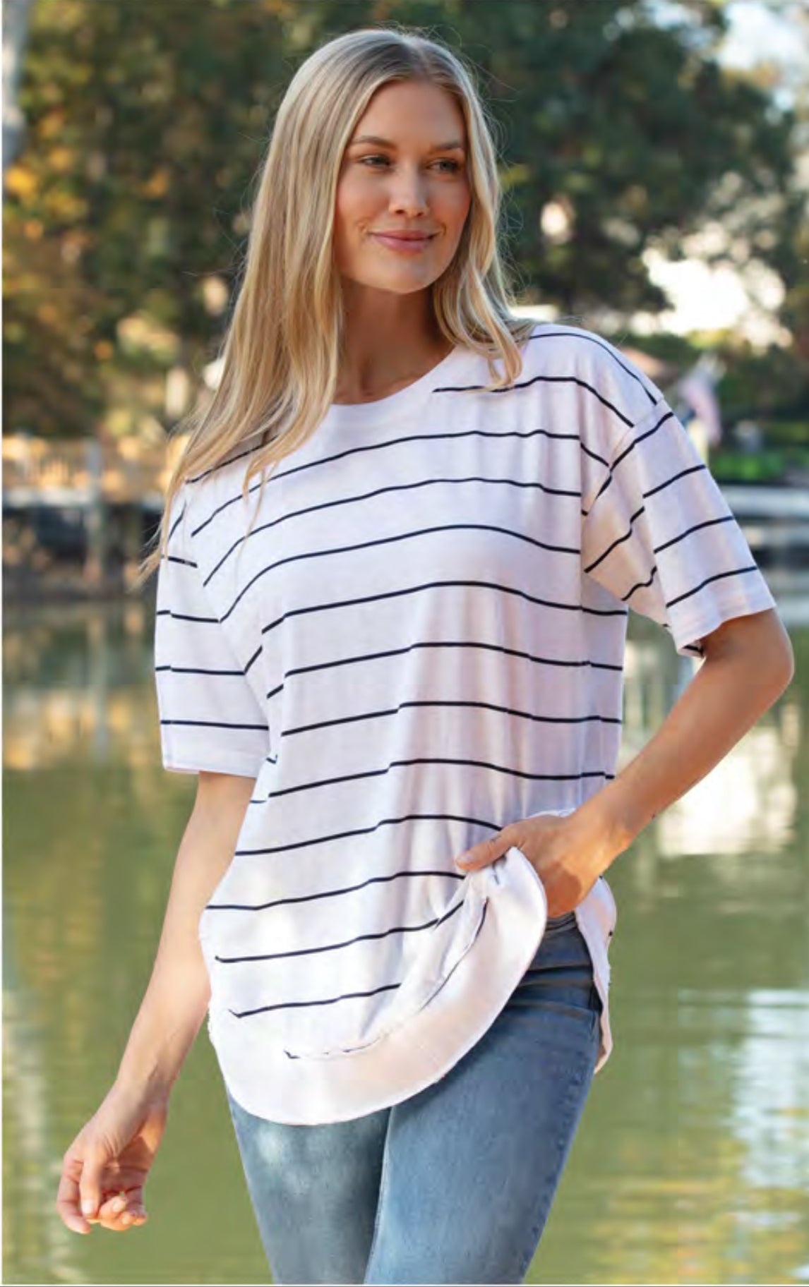 Stripe Poncho top