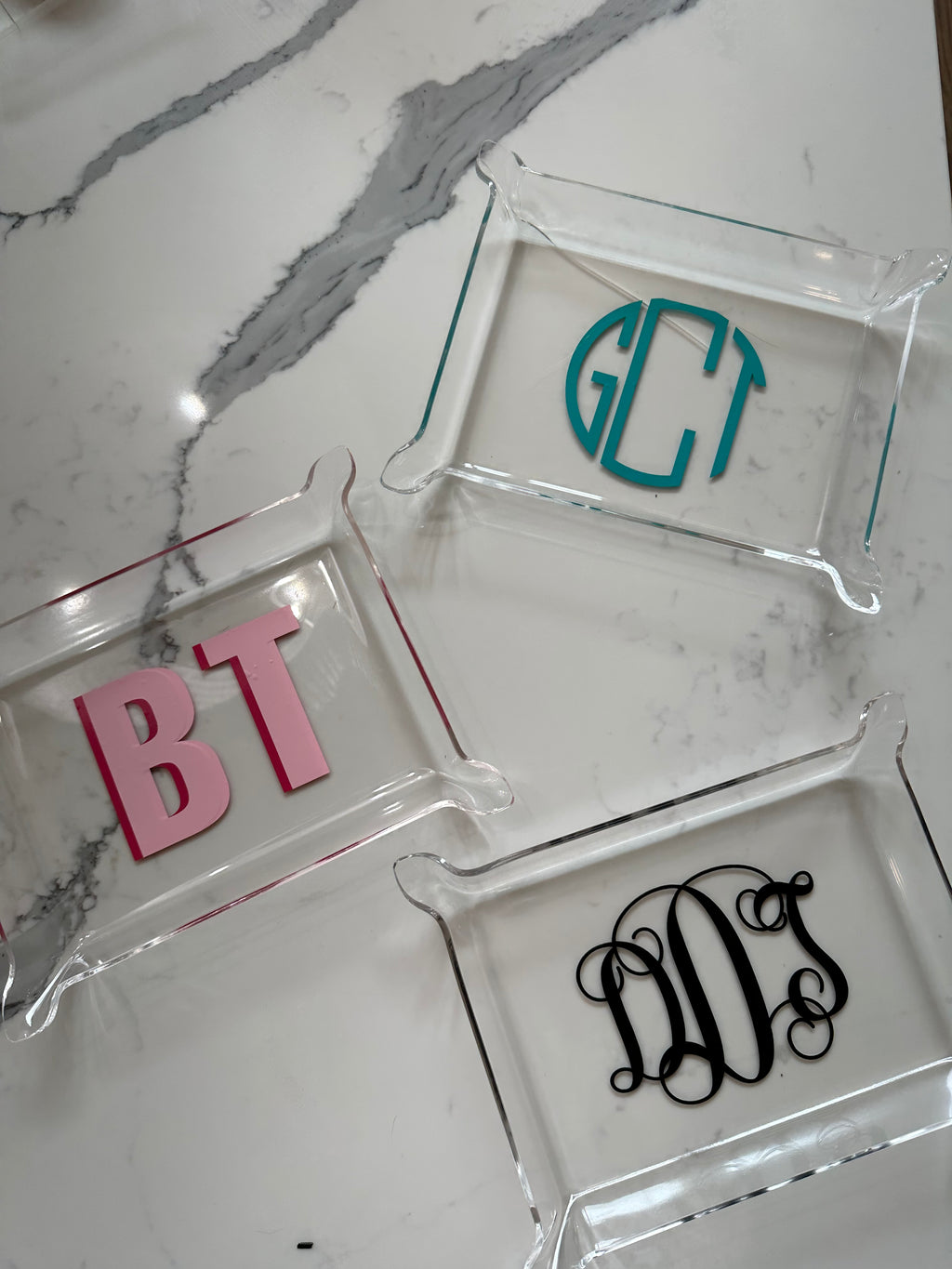 Acrylic monogram  trays