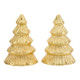 Gold Textured Tree Salt + Pepper Shakers
