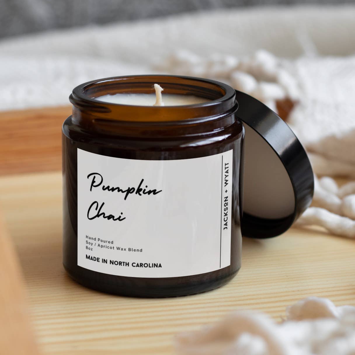 Pumpkin Chai - Organic Soy Apricot Candle - Fall/Winter